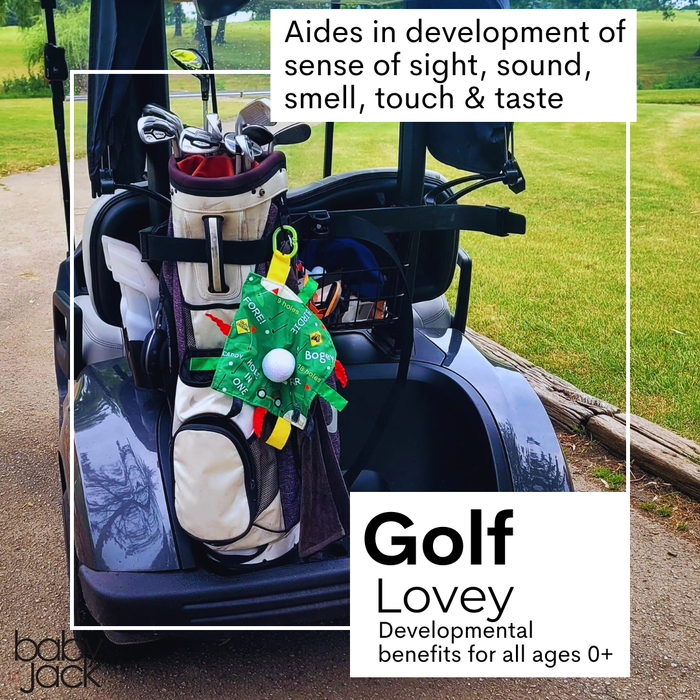 Golf Crinkle Square Bag Tag Stroller Toy 10" x 10"