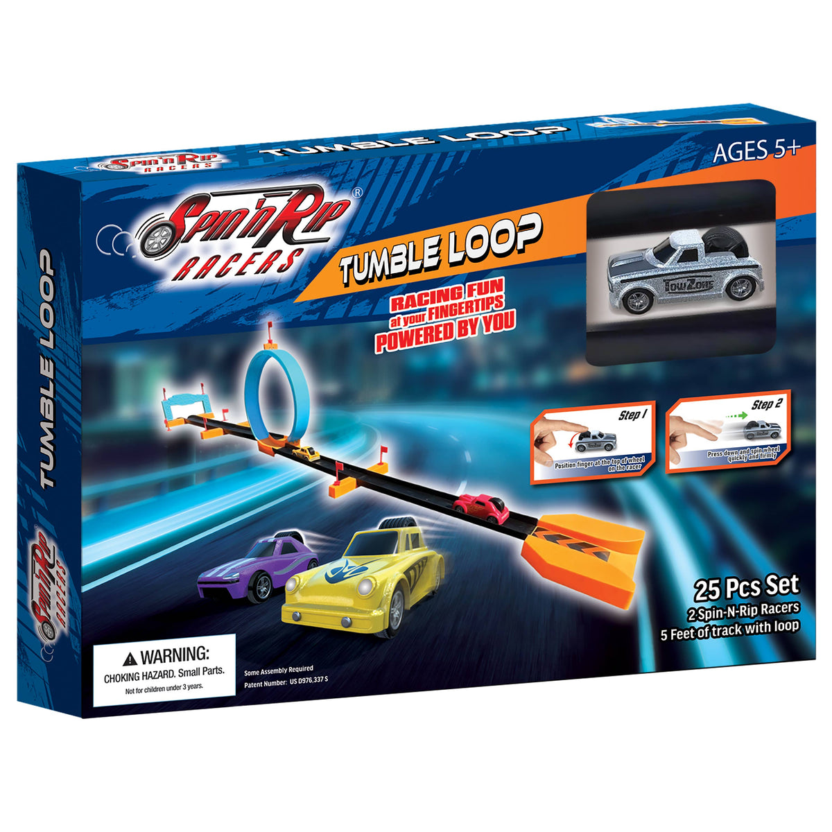 Spin N' Rip Loop Car Racing Playset - High Speed Track with 2 Cars ...