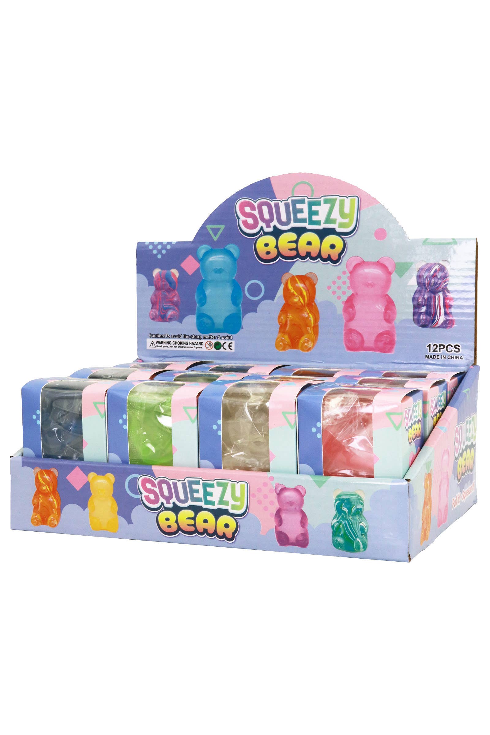 Squeezy Teddy Bear Thick Putty Filled Squishy - 12 Pcs
