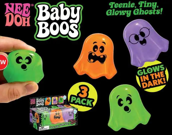 Schylling NeeDoh 2026 Needohween Baby Boos Stress Ball 3-Pack Glows
