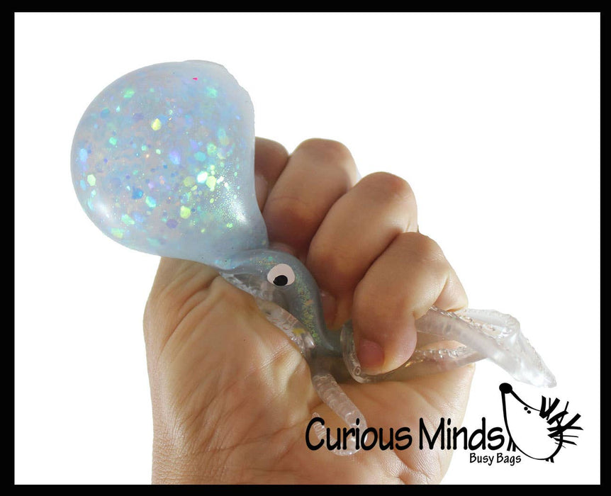 Single Gooey Gel Filled Octopus Fidget Stress Toy - Soft Squishy