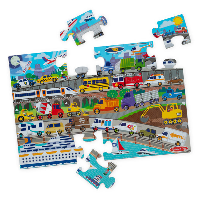 New! Traffic Jam Floor Puzzle - 24 Pieces