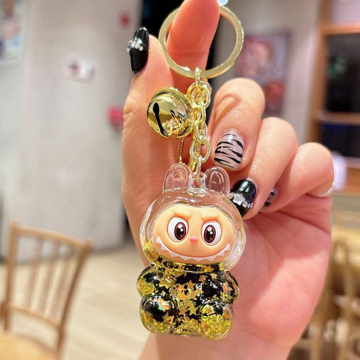 Shiny quicksand cute monster keychain