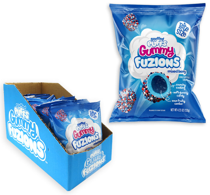 Stuffed Puffs Gummy Fuzions Mixed Berry Peg Bag 4.23oz