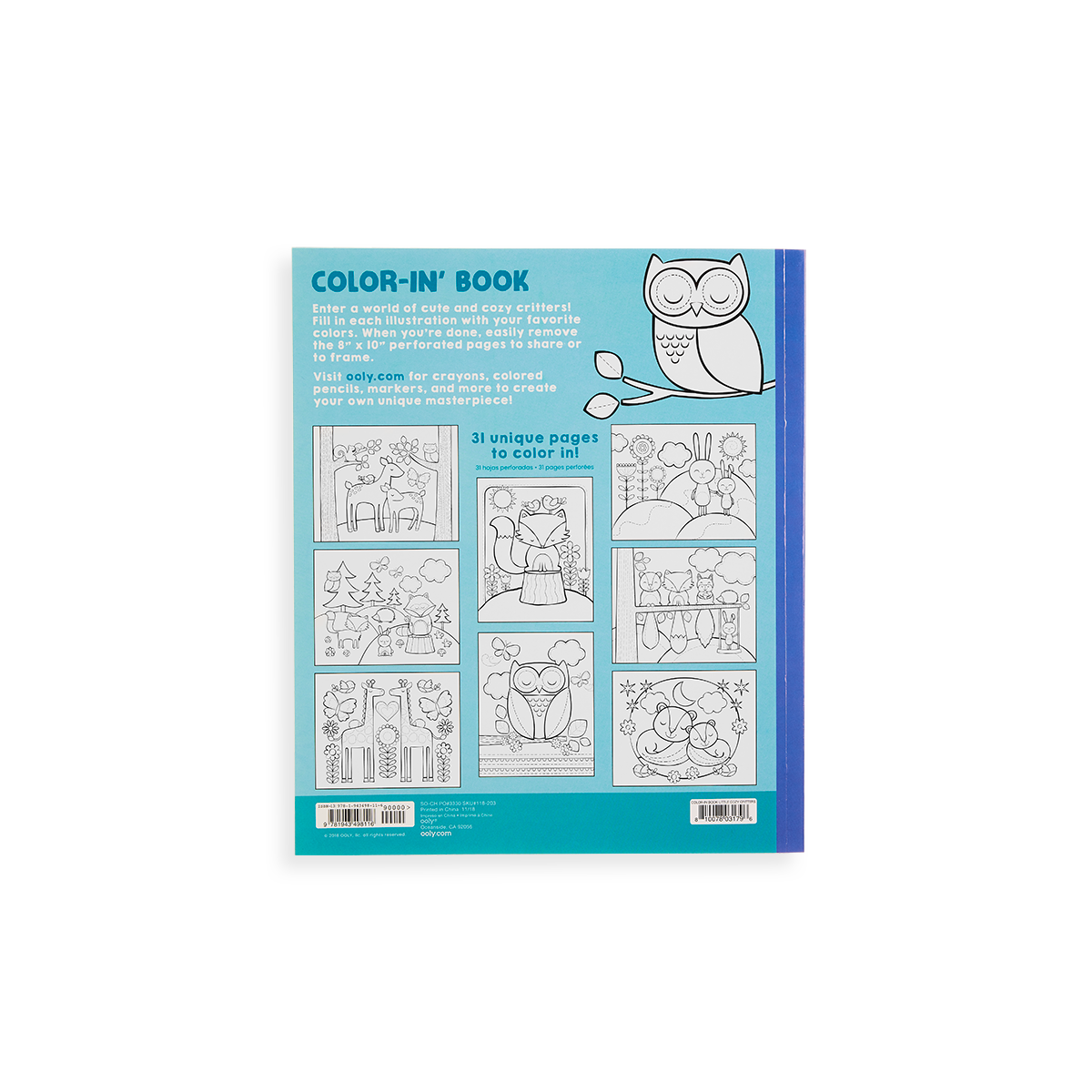 OOLY Little Cozy Critters Color-in' Book