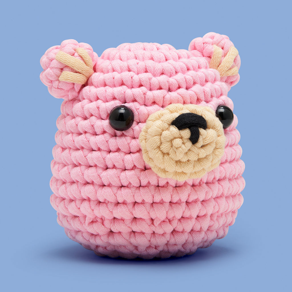 The Woobles Walter the Bear Pink Crochet Kit Beginner