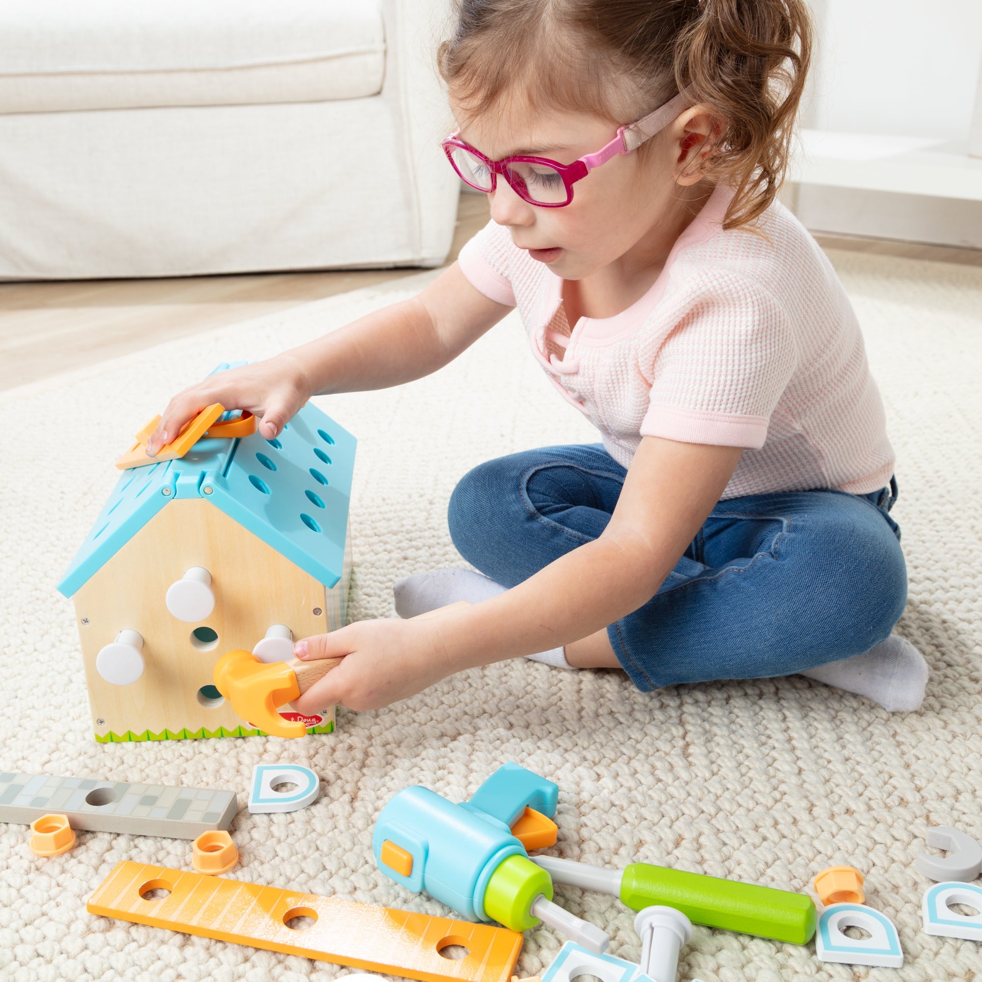 Melissa & Doug Build A House Toolbox Construction Play Set