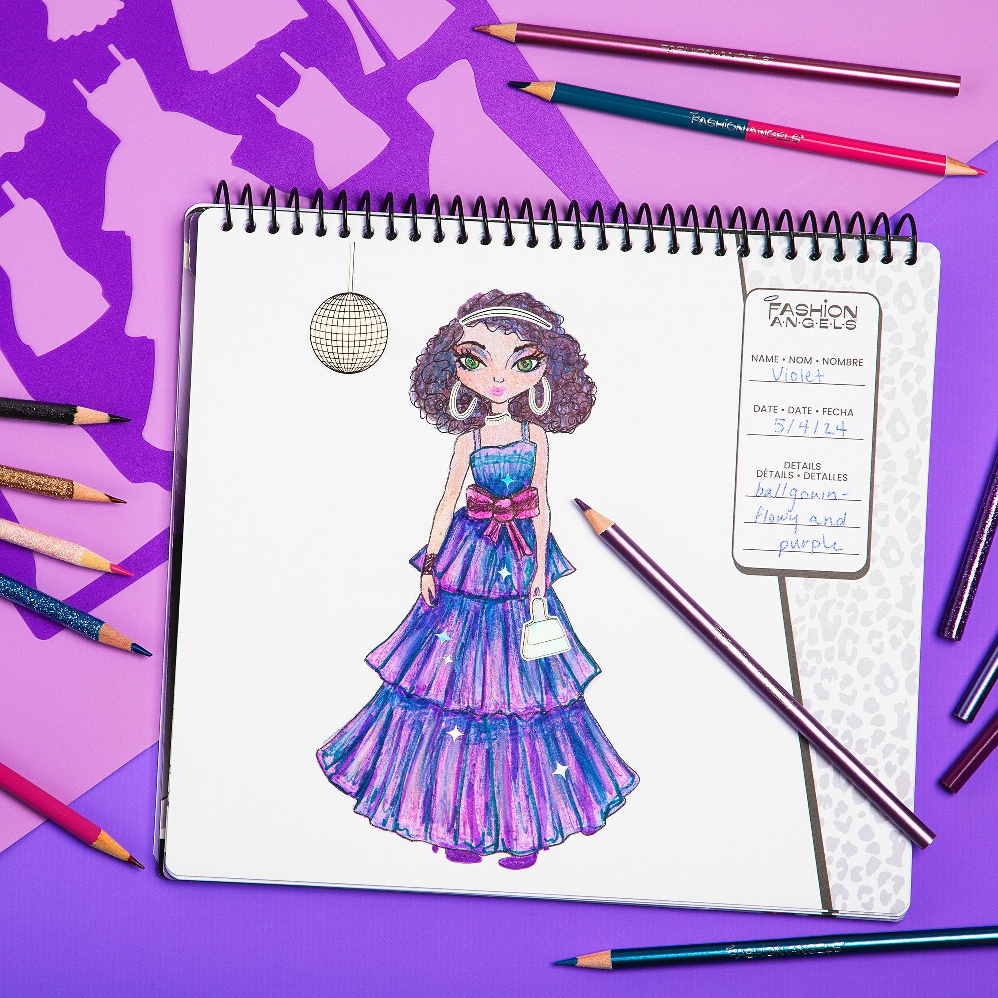 Glam Fashion Design Sketch Portfolio Kit for Aspiring Young Designers