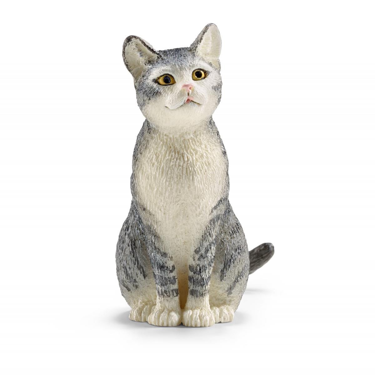 Schleich Farm World Sitting Cat Figurine Toy - Realistic Collectible Animal Model