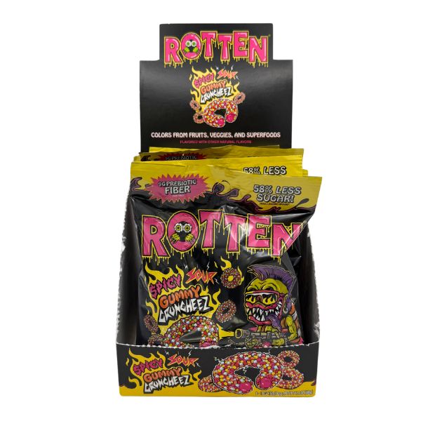 Rotten Spicy Sour Gummy Cruncheez 1.8oz Bags 8-Pack