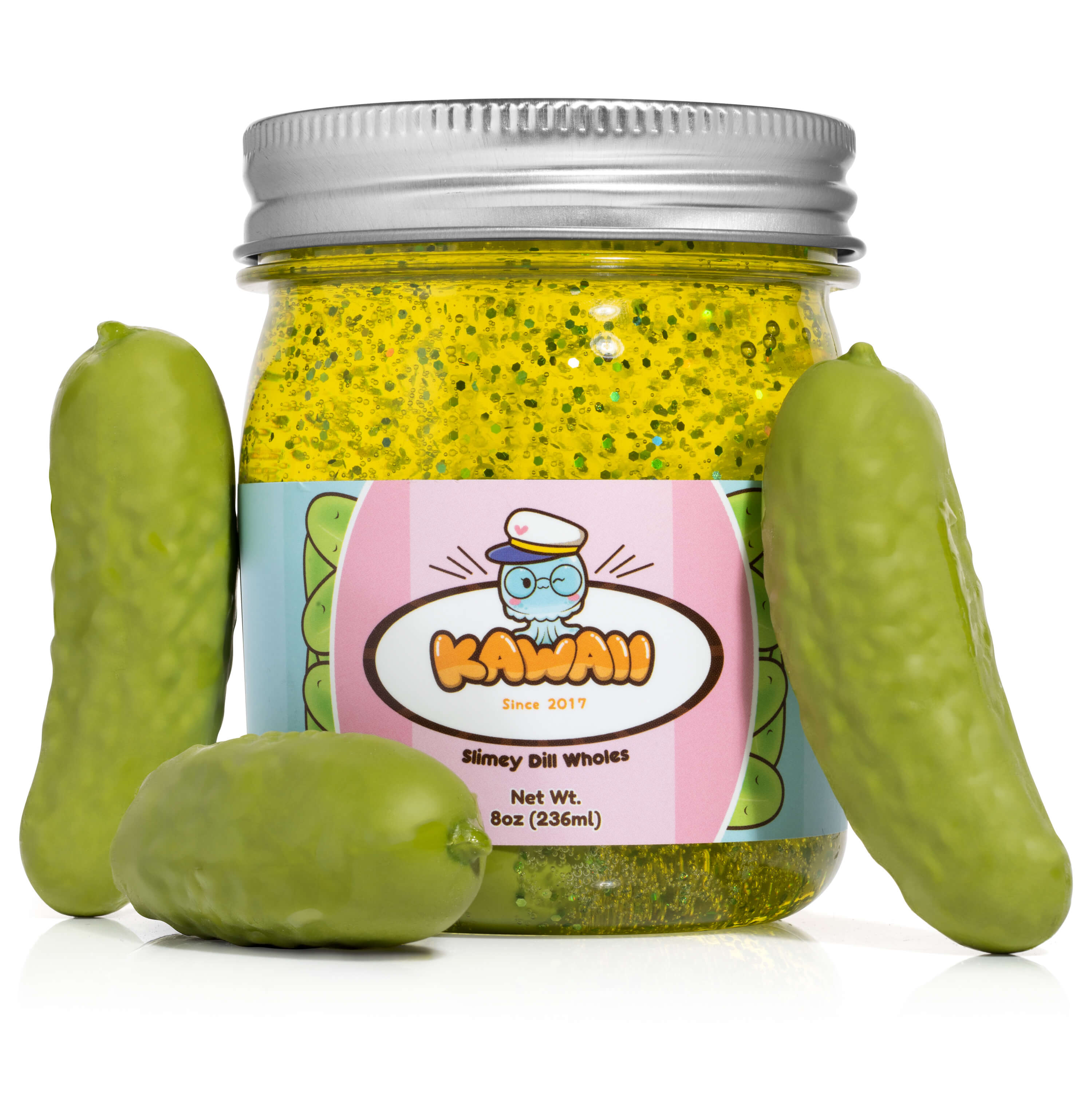 Kawaii Slime Company Shimmery Pickle Clear Slime Toy