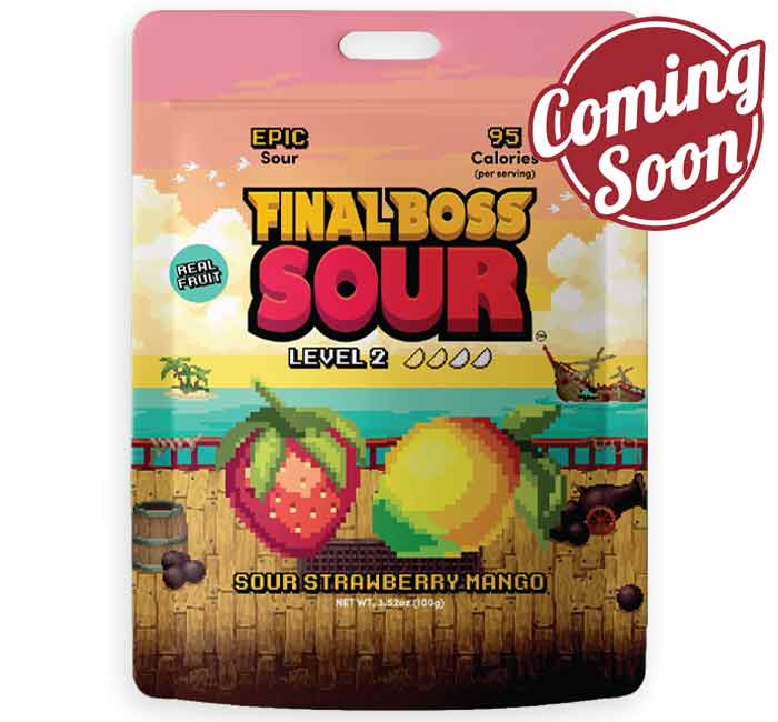 Final Boss Sour Level 2 Strawberry Mango Peg Bag 3.52oz
