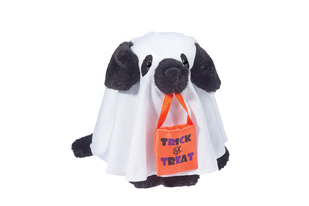 Black Dog Trick or Treat Ghost Plush "Ghoulie"