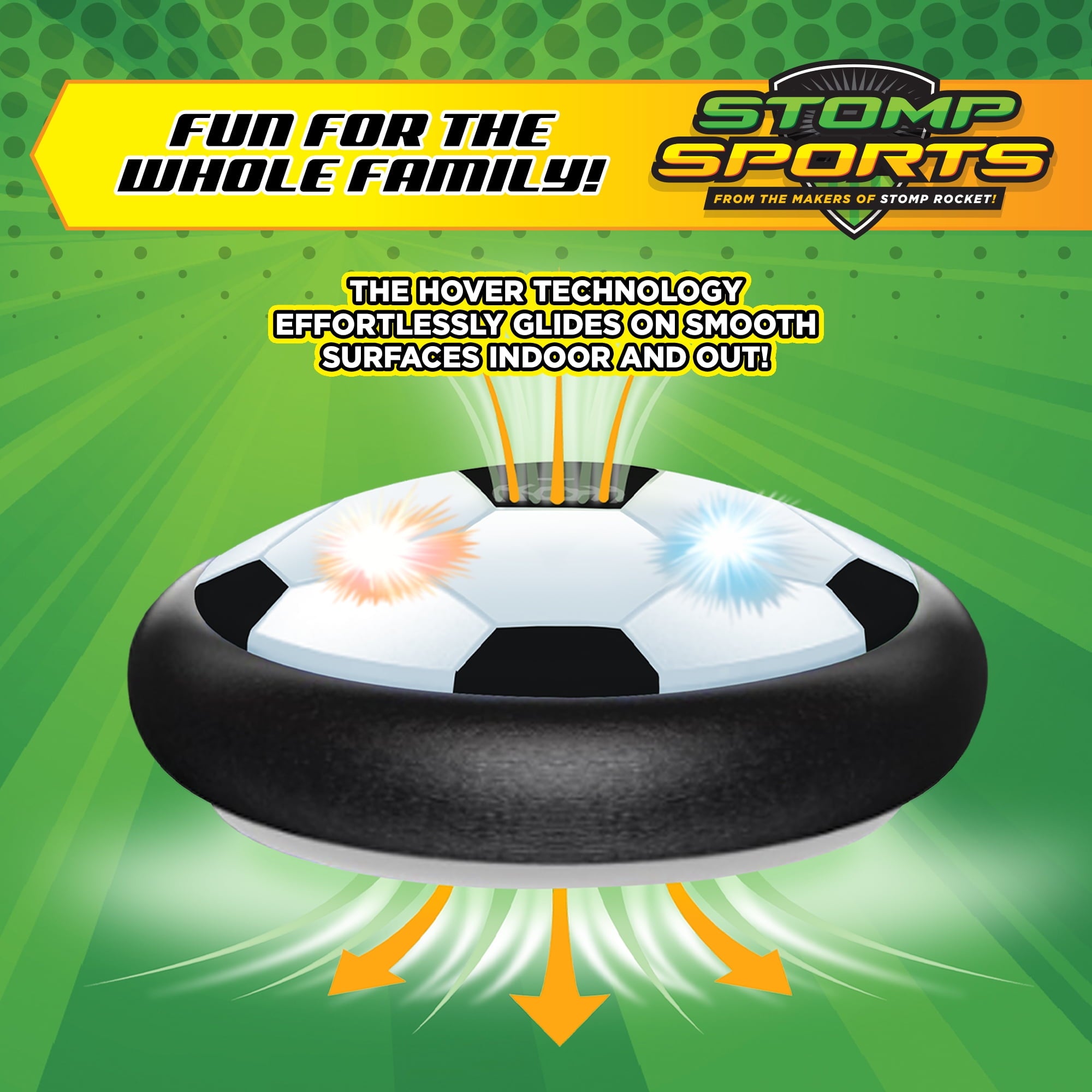 Hover Soccer from the Makers of Stomp Rocket – LED Lights and Padded Bumpers Indoor Air Soccer