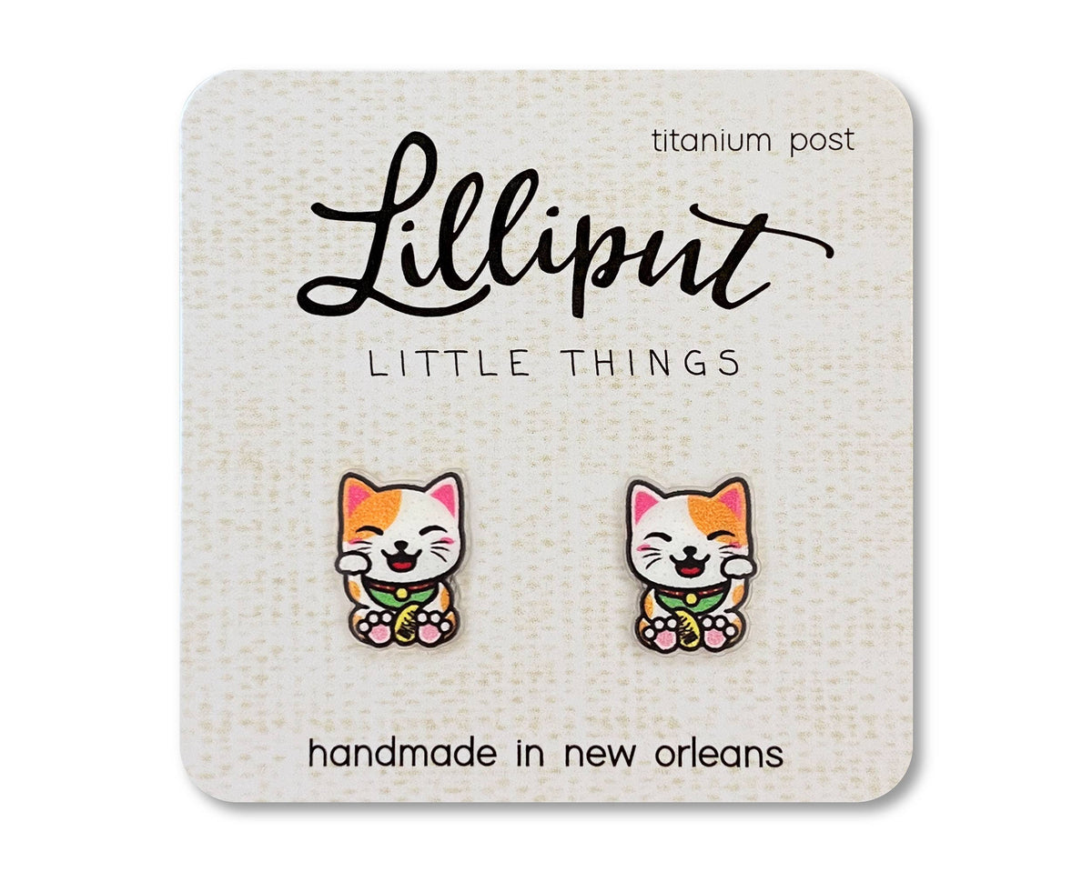 Lucky Cat Earrings // Maneki-Neko Earrings