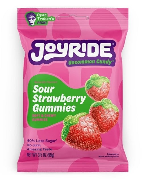 Joyride Sour Strawberry Gummies 3.5 oz 10 Count Pack