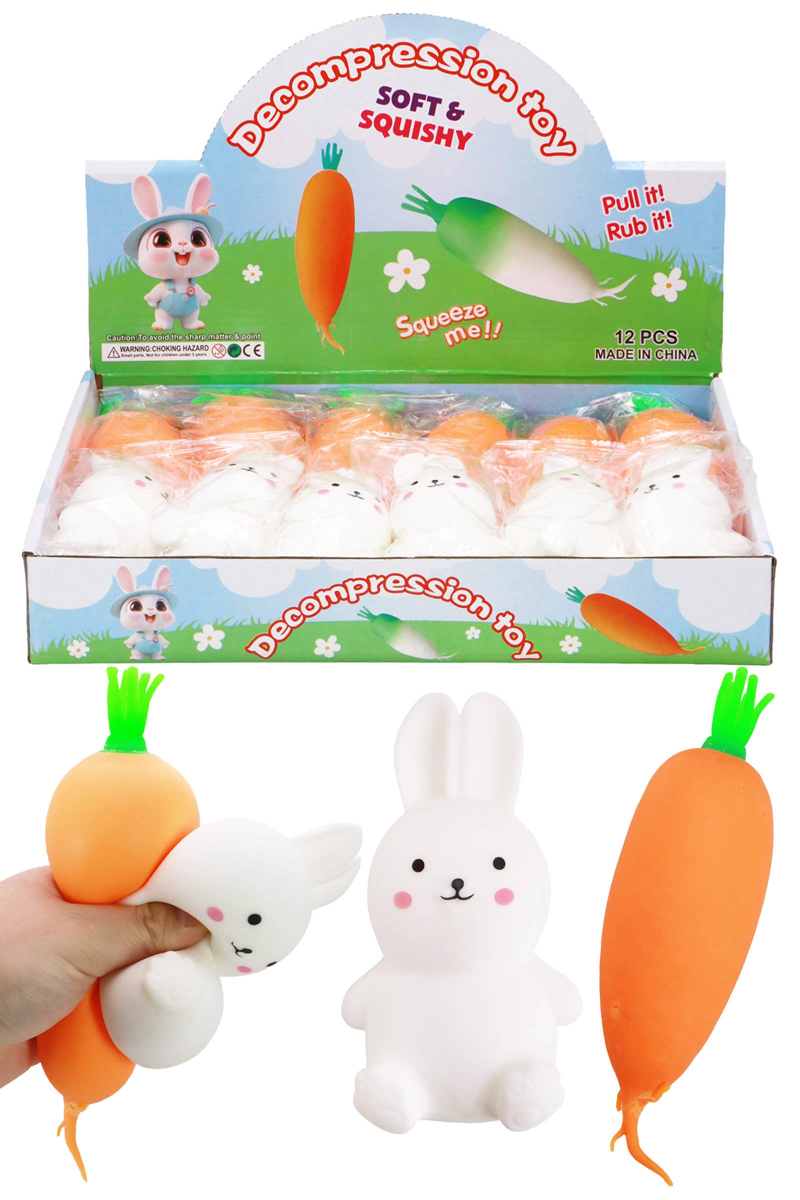 Carrot Bunny Fluffy Slime Filled Soft Squishy