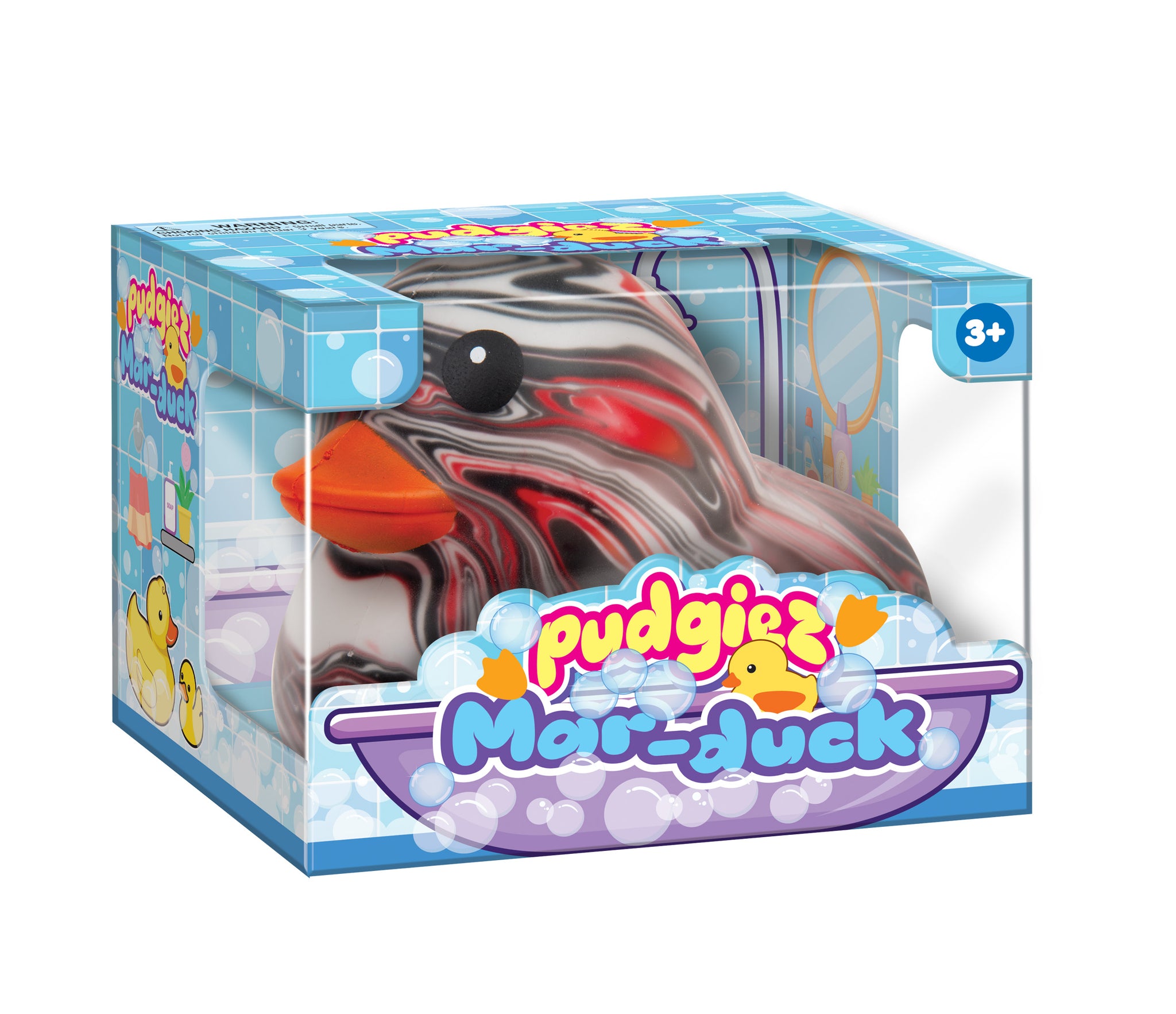 Pudgiez 6 Inch Squishy Marble Rubber Duck Large Fidget Toy