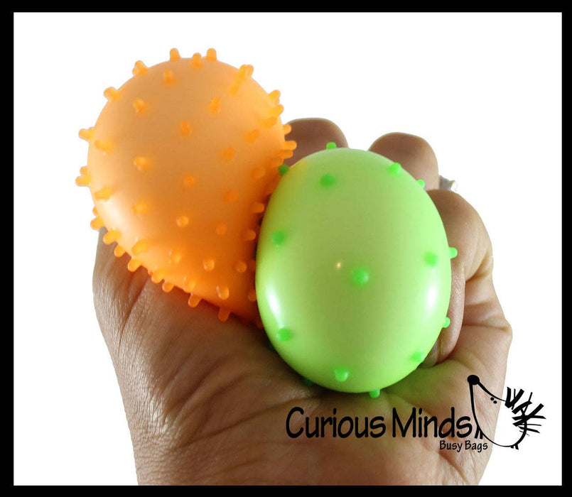 Single Spiky Bumpy Soft Doh Filled 1.7" Stress Ball - Squishy