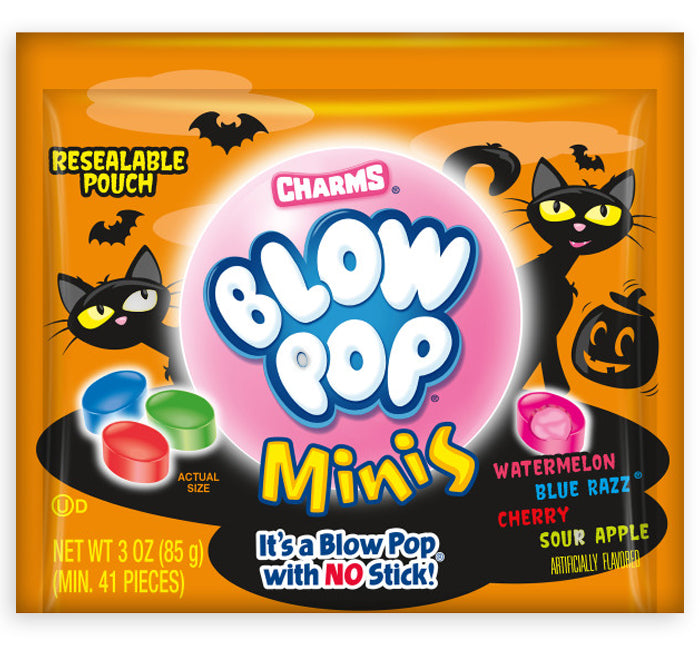 Charms Blow Pop Minis Halloween Candy 3oz Pouch Display
