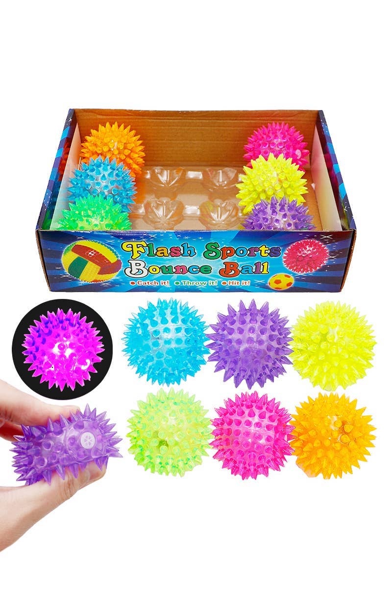 Spiky Led Light-up Squeaky Bouncy Stress Ball
