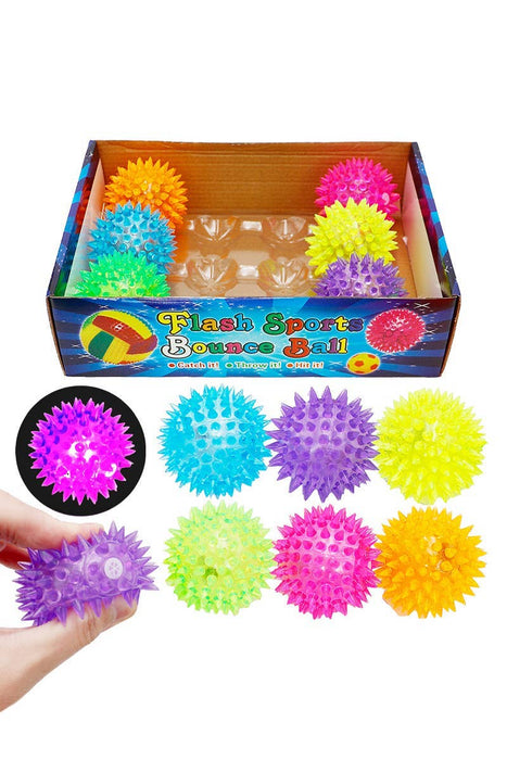 Spiky Led Light-up Squeaky Bouncy Stress Ball