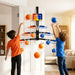 Over-the-Door 7-Hoop Race Basketball Pyramid Set