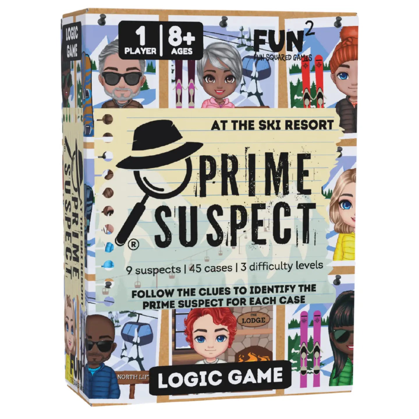 Prime Suspect Solo Ski Resort Deduction Game: Thrilling Single-Player Mystery Challenge