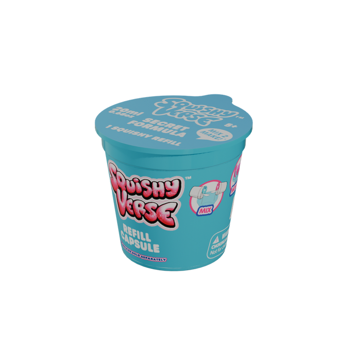 Squishy Refill Capsules: DIY Kit with Bio-Glitter, 4 Assorted Colors