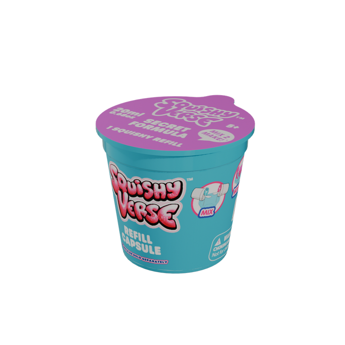 Squishy Refill Capsules: DIY Kit with Bio-Glitter, 4 Assorted Colors