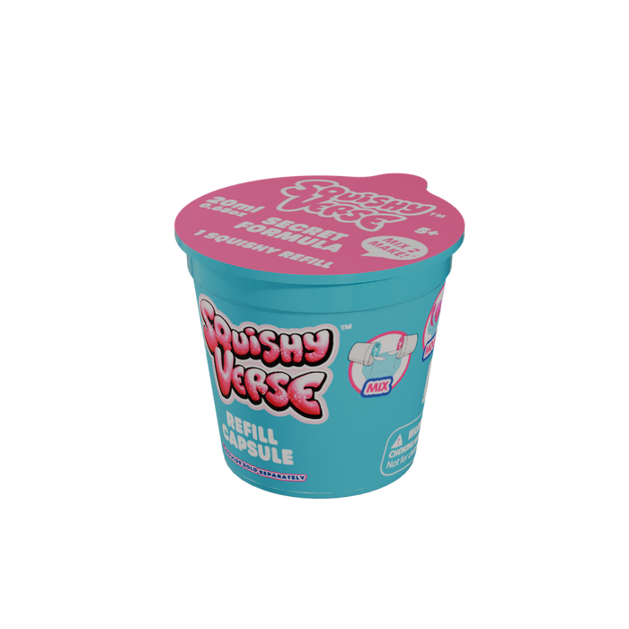 Squishy Refill Capsules: DIY Kit with Bio-Glitter, 4 Assorted Colors