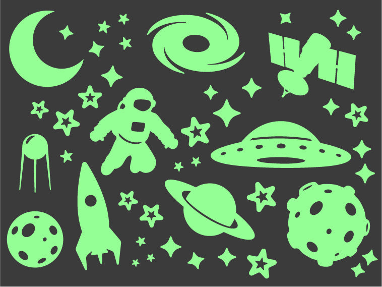 GLOPLAY Space Everyday Glow-in-the-Dark Sticker Set