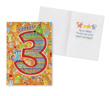 AGE-SPECIFIC: FOIL: 3 YEAR OLD CARD