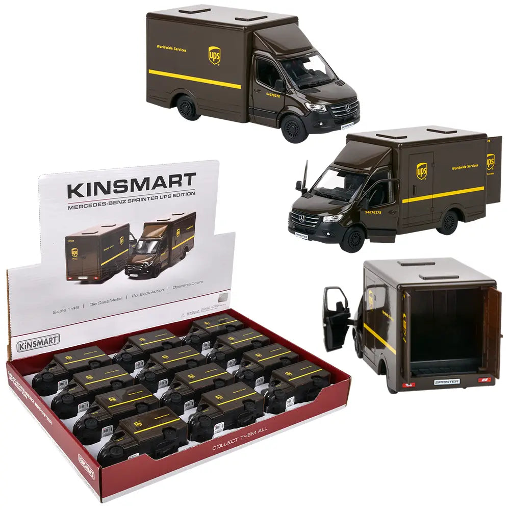 UPS Mercedes-Benz Sprinter Pull-Back 5-Inch Diecast Toy Truck