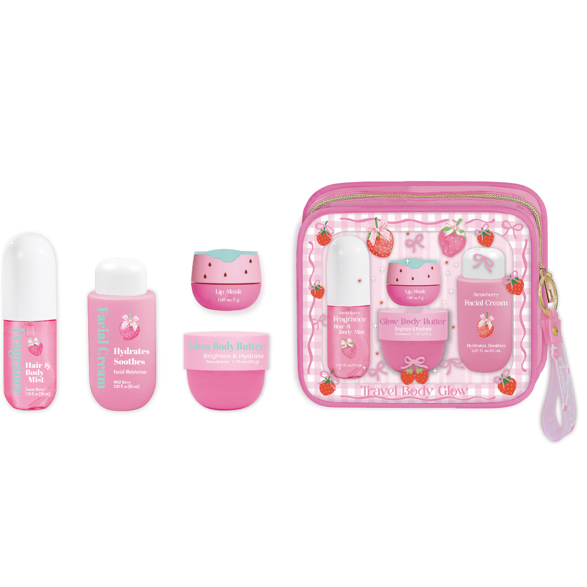 Hot Focus GlowMode Strawberry Travel Body Glow Kit