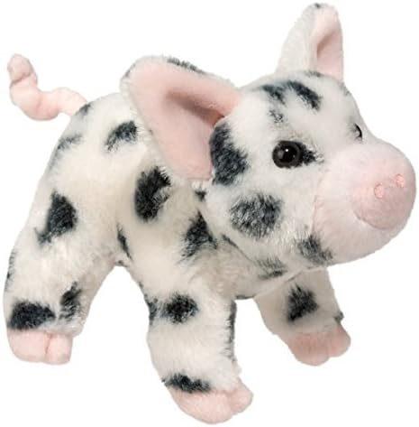 Douglas Leroy Black Spotted Pig Plush Stuffed Animal 7in