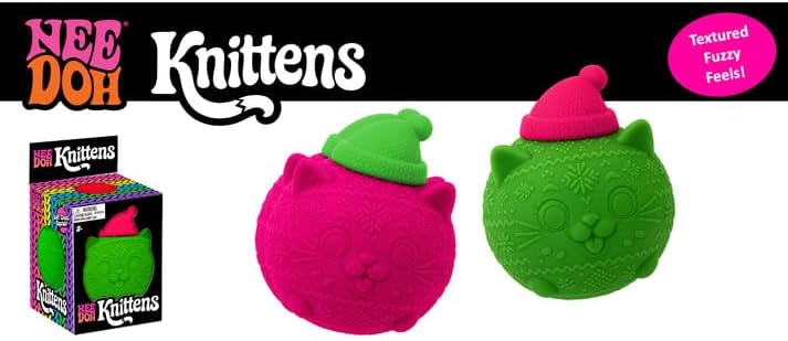 Schylling NeeDoh Squishmas Knittens Sensory Squeeze Toy Knitted Cat
