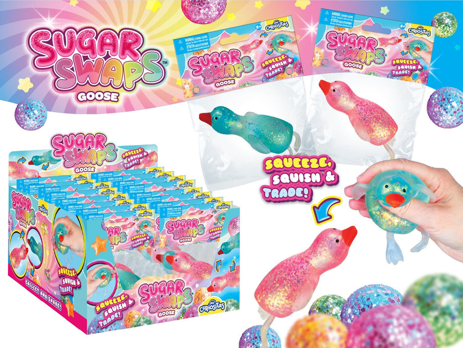 ORB Sugar Swaps Goose Glitter Sensory Squish Toy 3-Inch