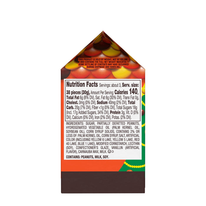 REESE'S PIECES Peanut Butter Christmas Candy Carton 3 oz