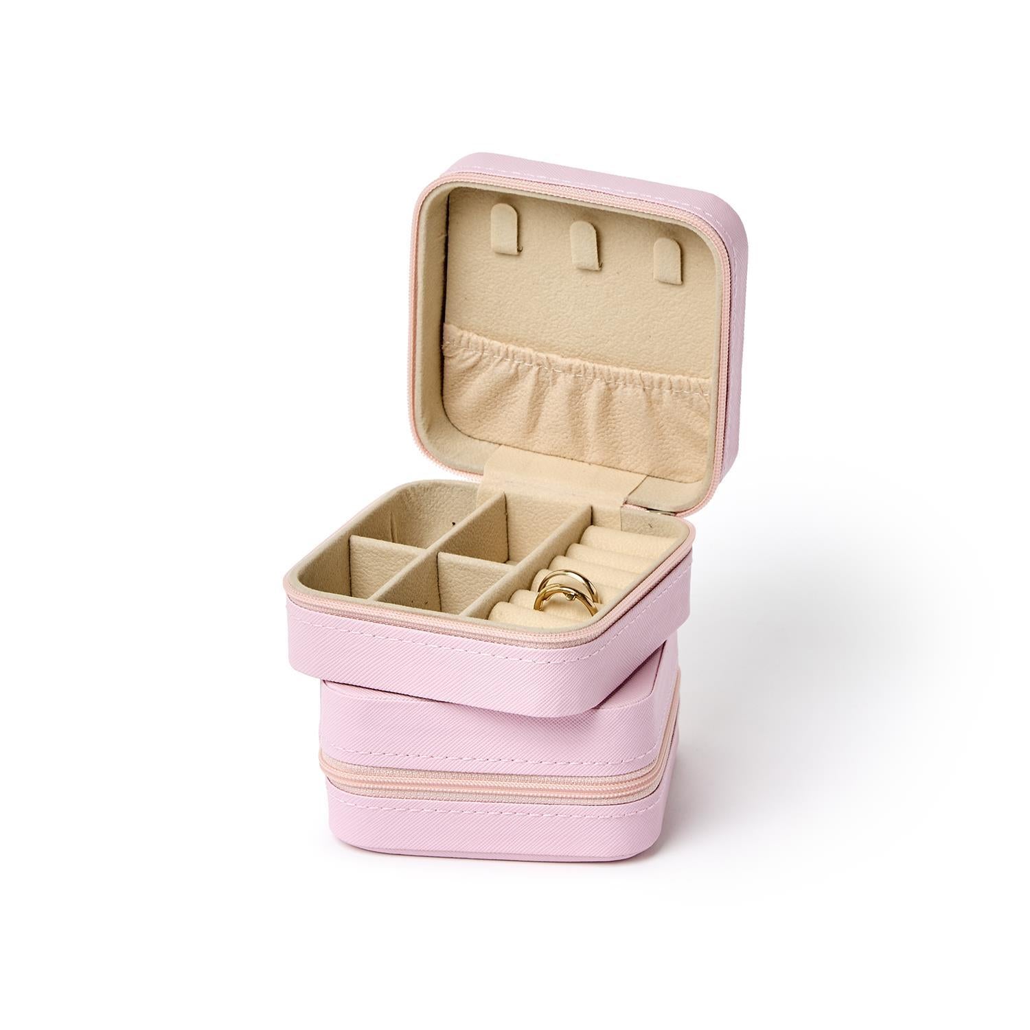 Pink Chenille Initial Letter Jewelry Organizer Box
