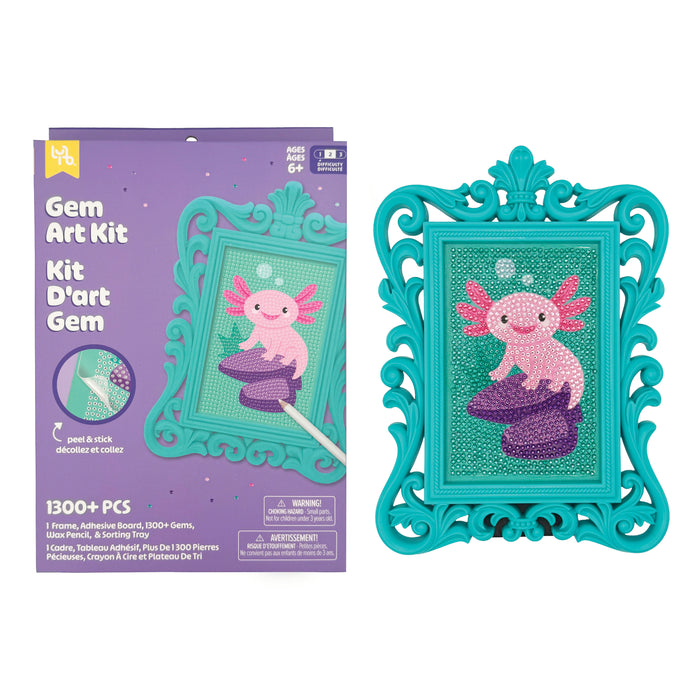 Framed Gem Art Kit Axolotl