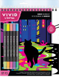 Brea Reese Velvet Art set with Neon Markers "Cat in the City"