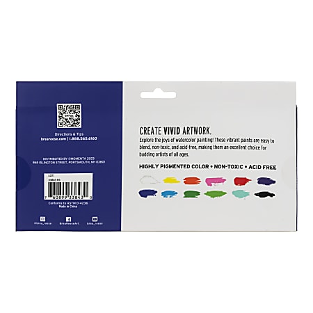 Brea Reese Professional Watercolor Paint Set 12 Bright Tubes