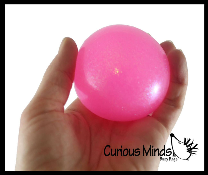 Single Big 2.5" Glitter Stress Ball - Amazing Sticky Glob Balls -