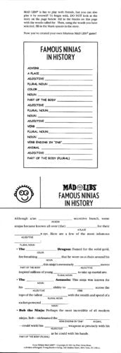Ninjas Mad Libs