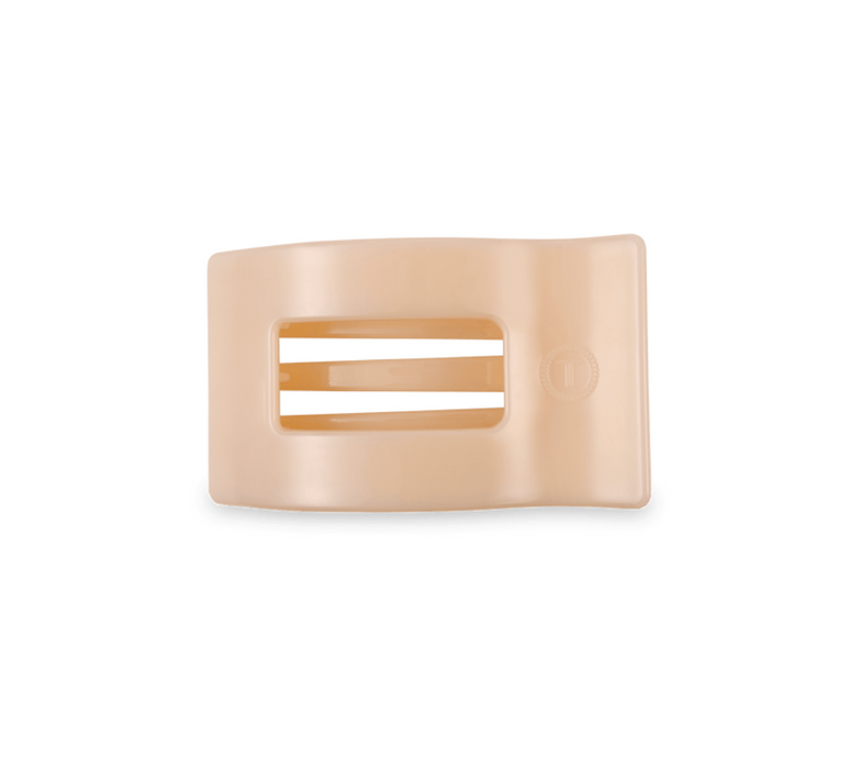 Teleties Small Flat Rectangle Hair Clip Almond Beige