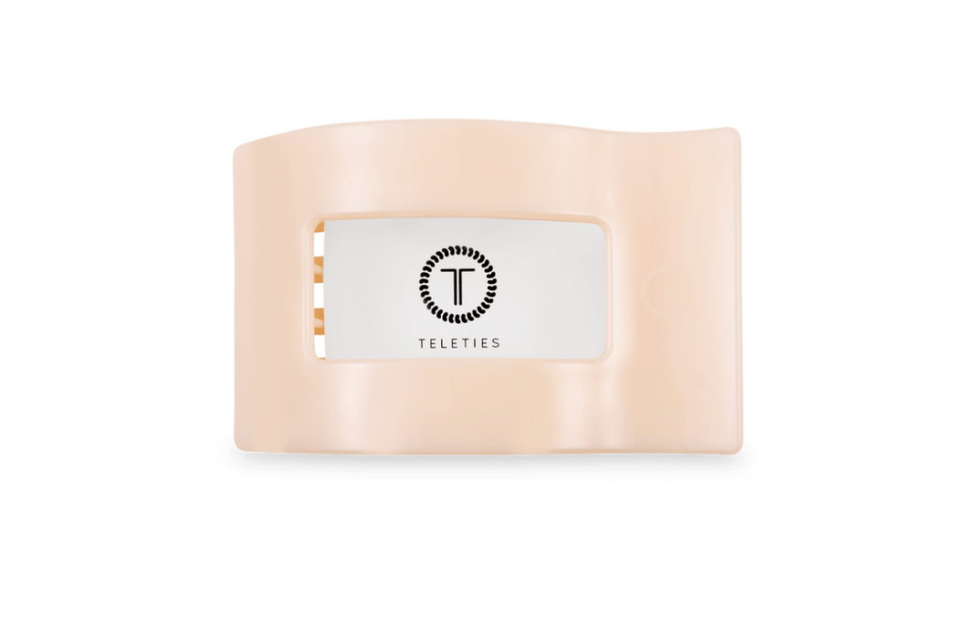 Teleties Small Flat Rectangle Hair Clip Almond Beige