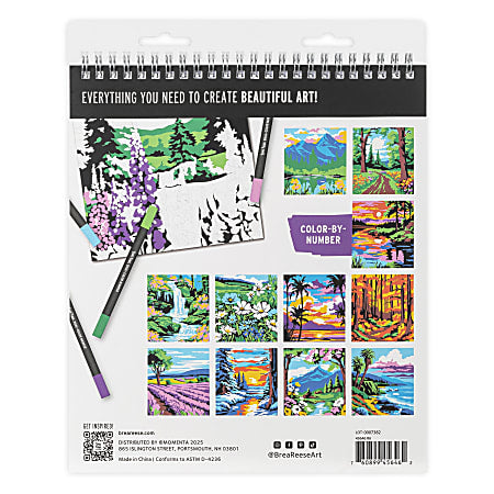 Brea Reese Color-by-Number Marker Pad Kit Mountain Landscapes