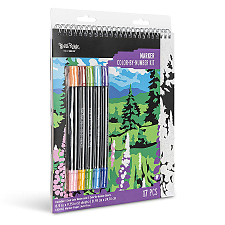 Brea Reese Color-by-Number Marker Pad Kit Mountain Landscapes