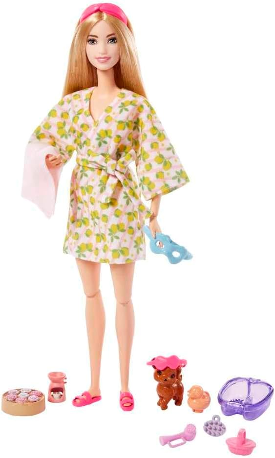 Barbie Wellness Doll Spa Blonde Doll with Pet Puppy